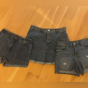 Denim Skirt and Shorts Set. 3 pairs